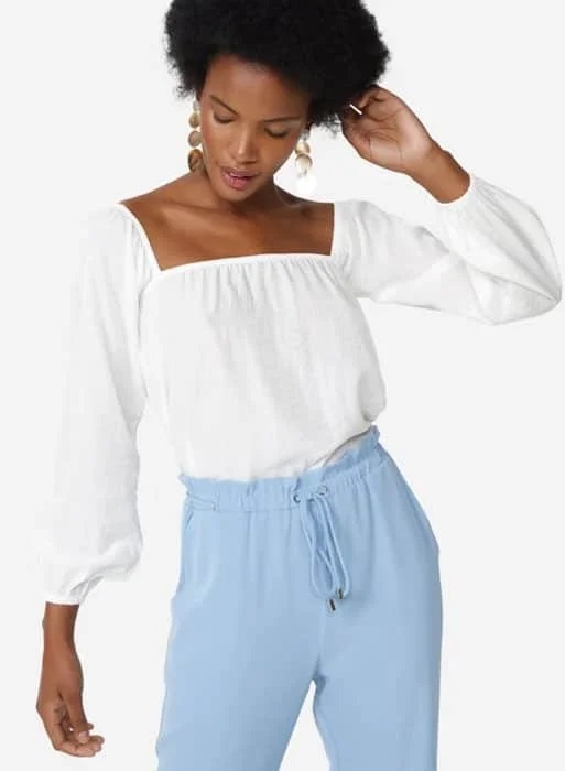 Blusa Branca de Manga