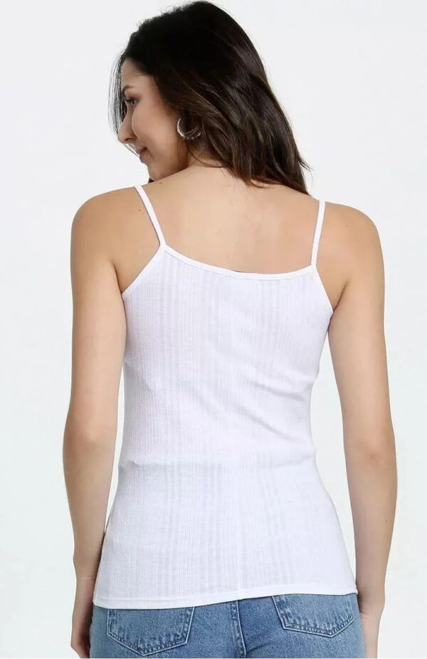 Blusa Canelada Alcinha Branca - Imagem 2