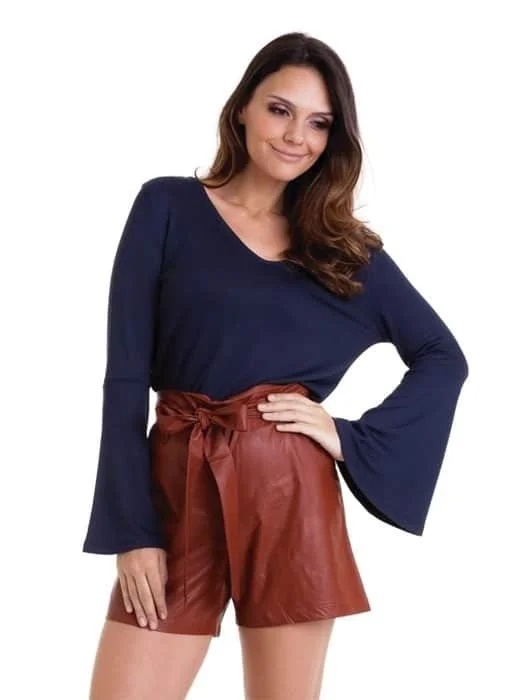 Shorts de Couro