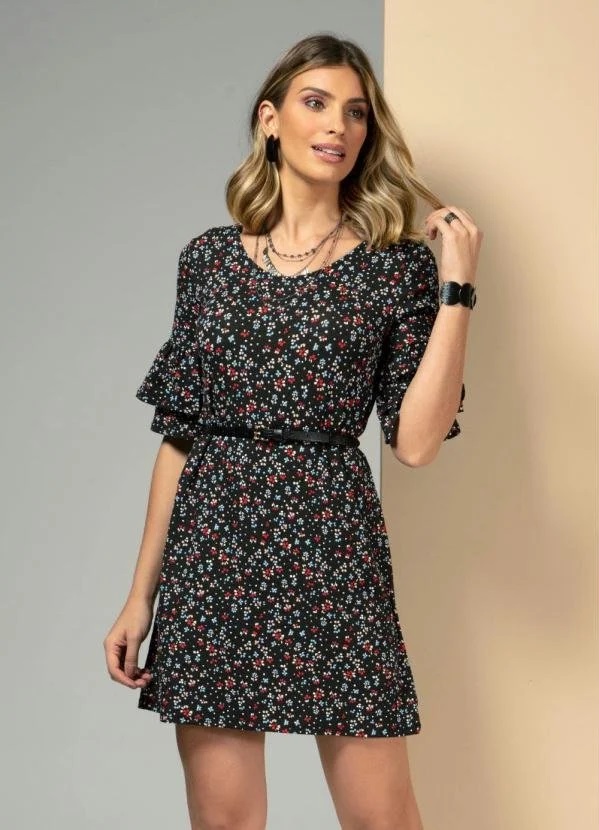 Vestido com Estampa Floral