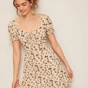 Vestido de Mangas Bufantes