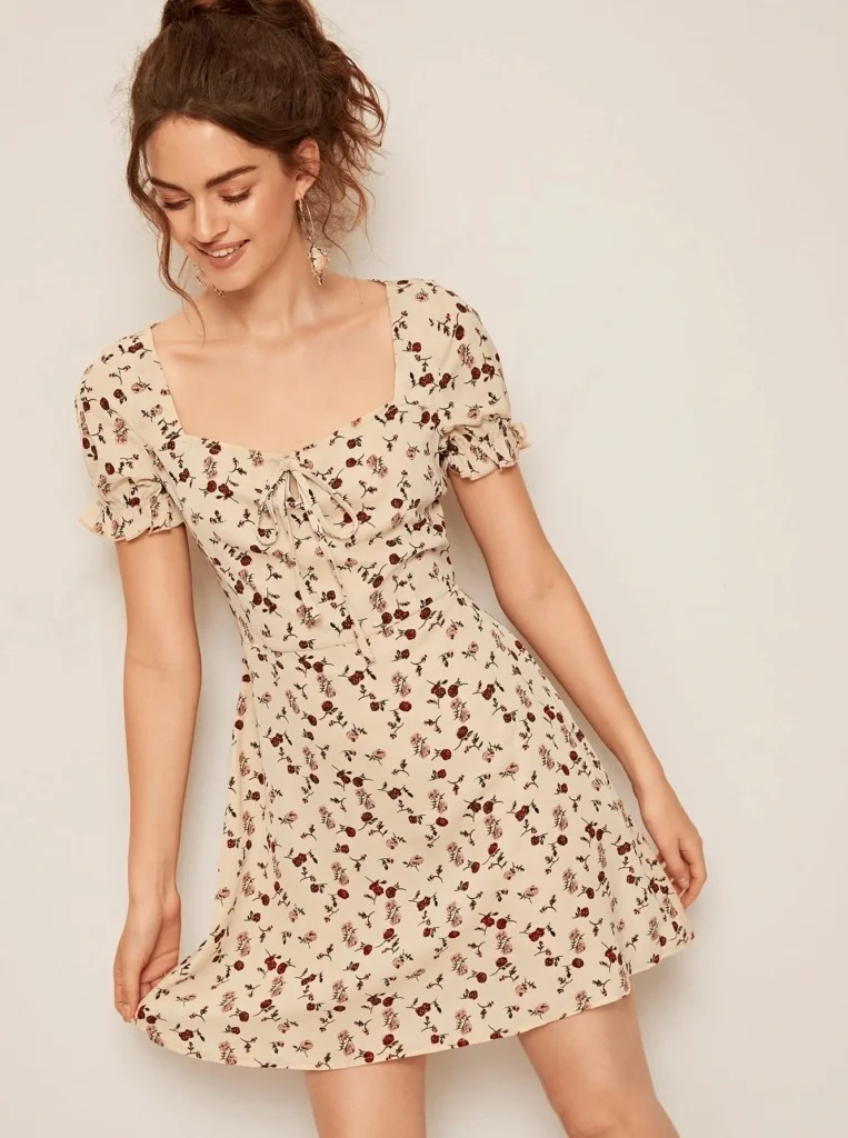 Vestido de Mangas Bufantes